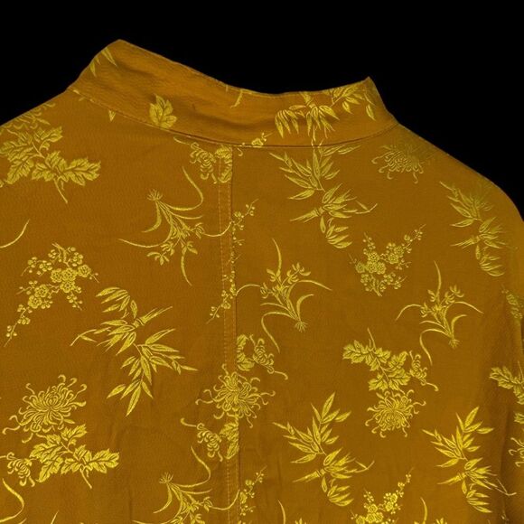 URU By Kristine St. Erik Vintage Mustard Gold Jacquard Tunic Jacket One Size - Picture 3 of 6